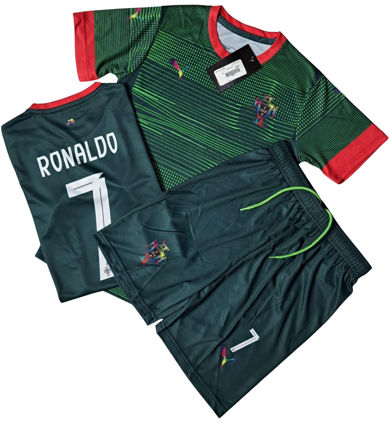 PORTUGAL GREEN -00265 BOYS FOOBALL SUIT