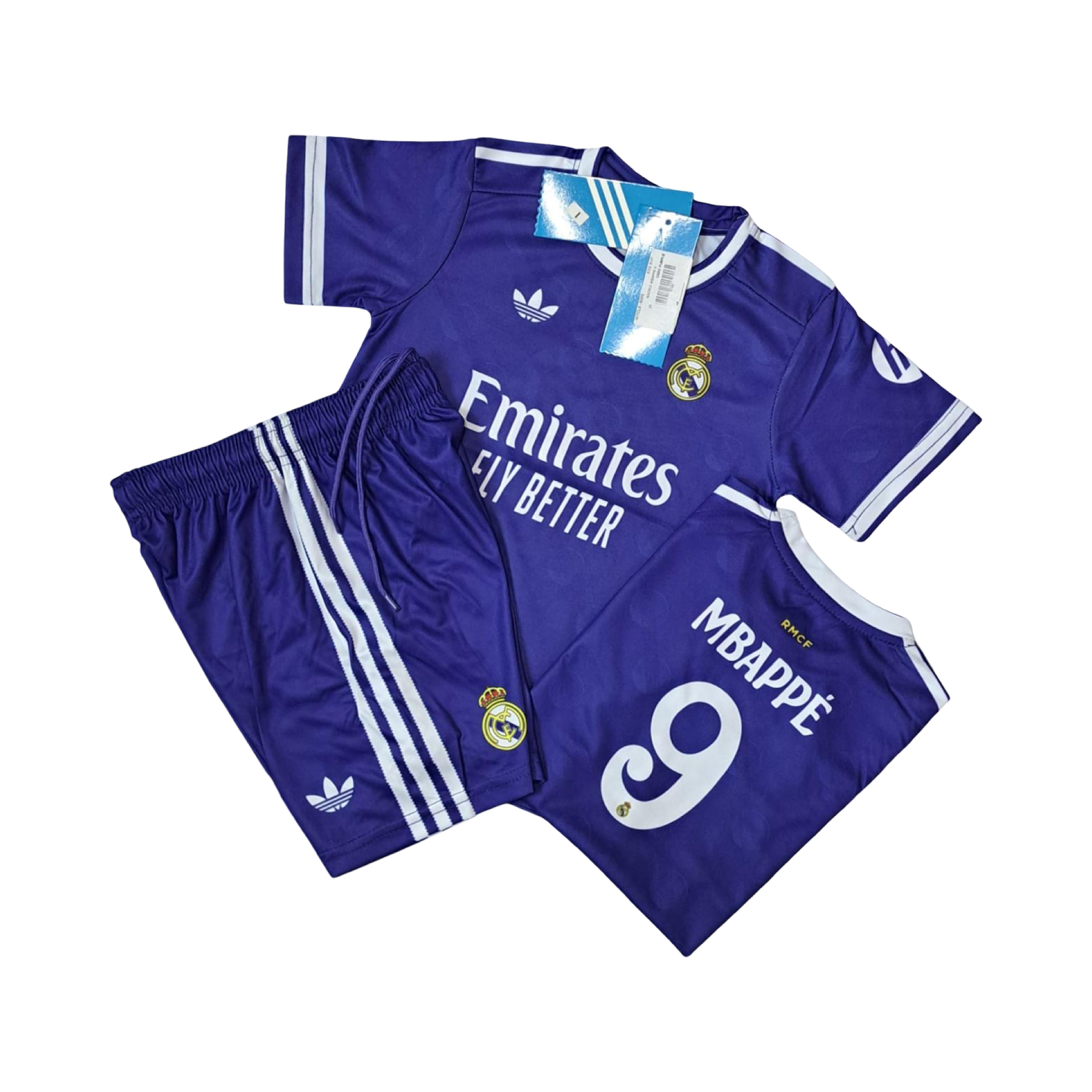 Real madrid royal blue kids suit mbappe 9