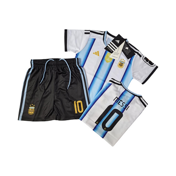 Argentina white blue kids suit messi 10