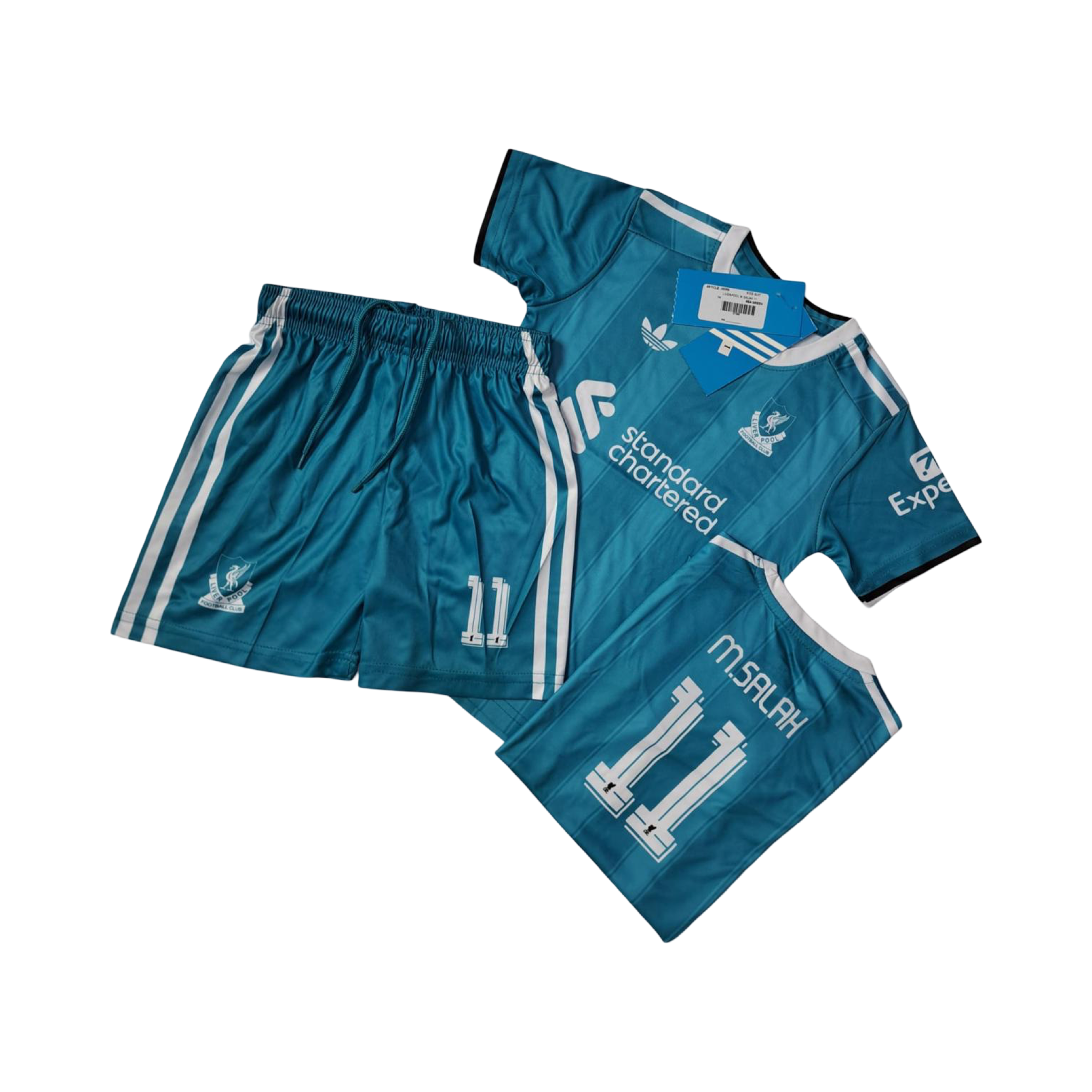 Liverpool green kids suit m.salah 11