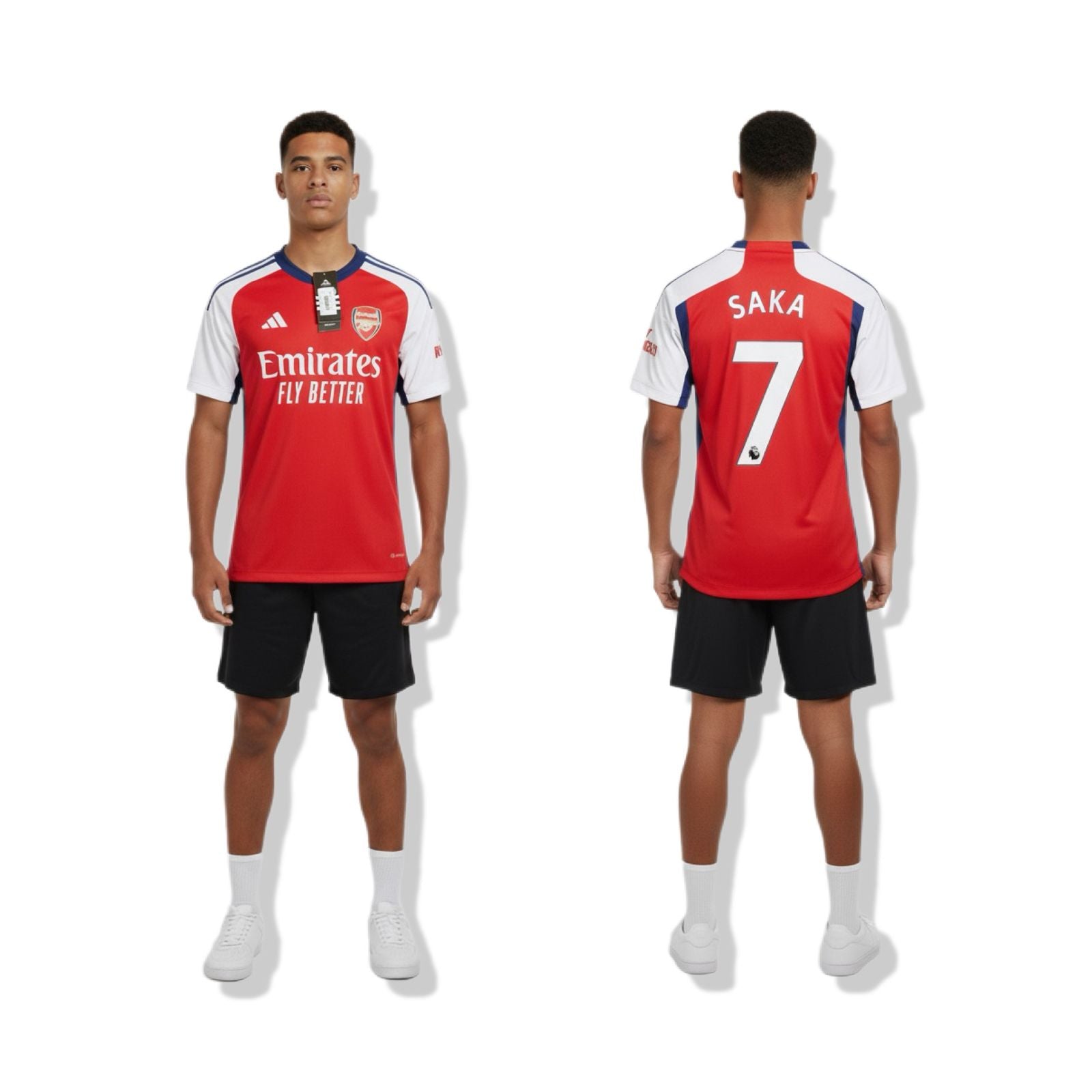 ARSENAL RED,BLUE,WHITE FOOTBALL T-SHIRT SAKA 7