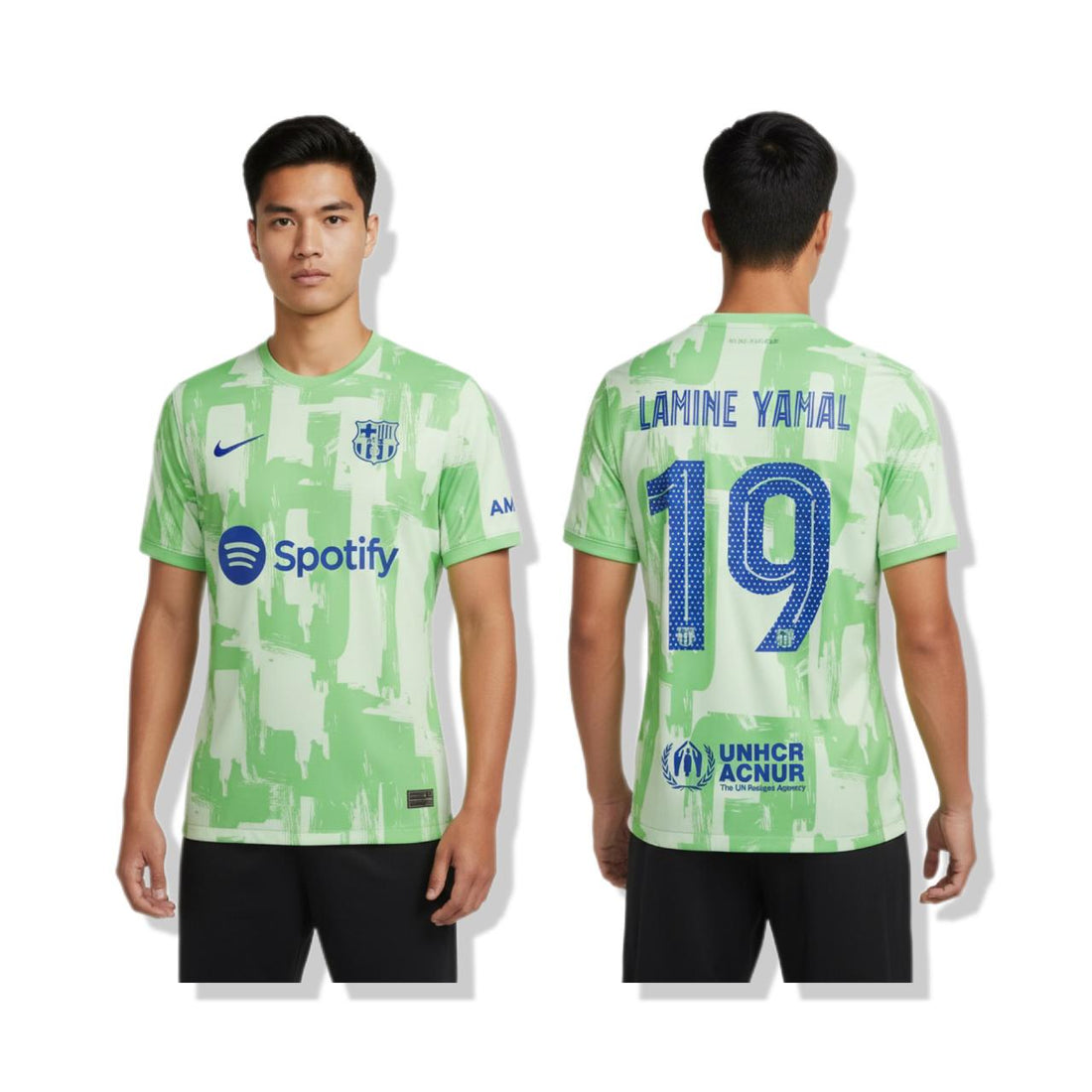 BARCELONA GREEN T-SHIRT LAMINE YAMAL 19