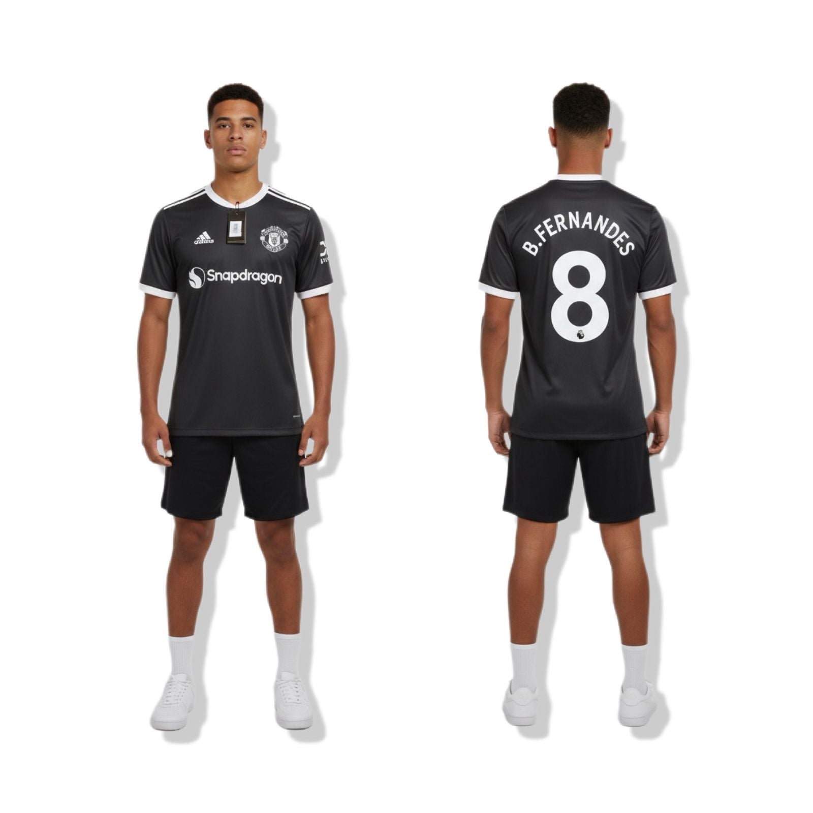 MANCHESTER UNITED BLACK FOOTBALL T-SHIRTS B.FERNANDES