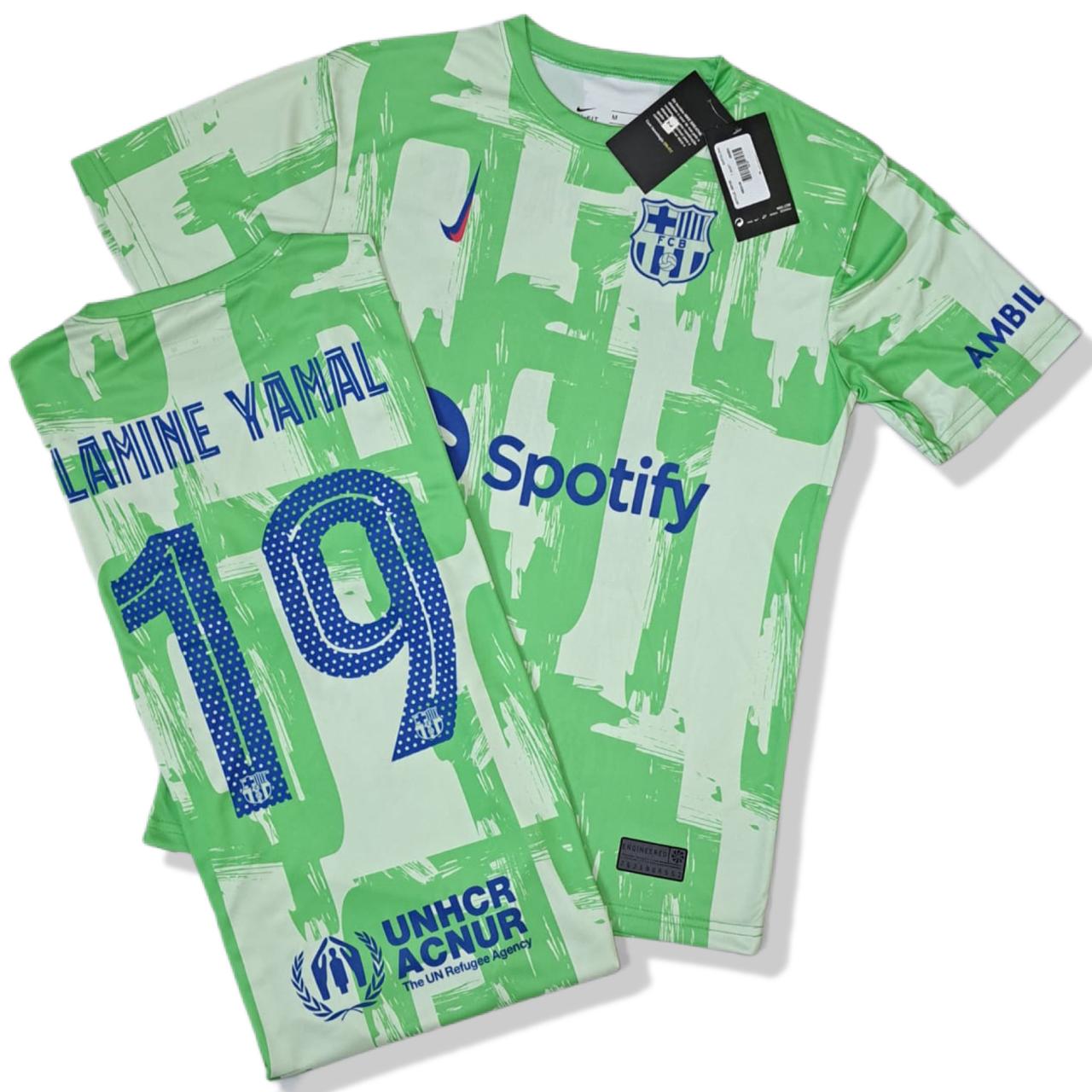 BARCELONA GREEN T-SHIRT LAMINE YAMAL 19