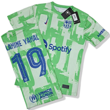BARCELONA GREEN T-SHIRT LAMINE YAMAL 19