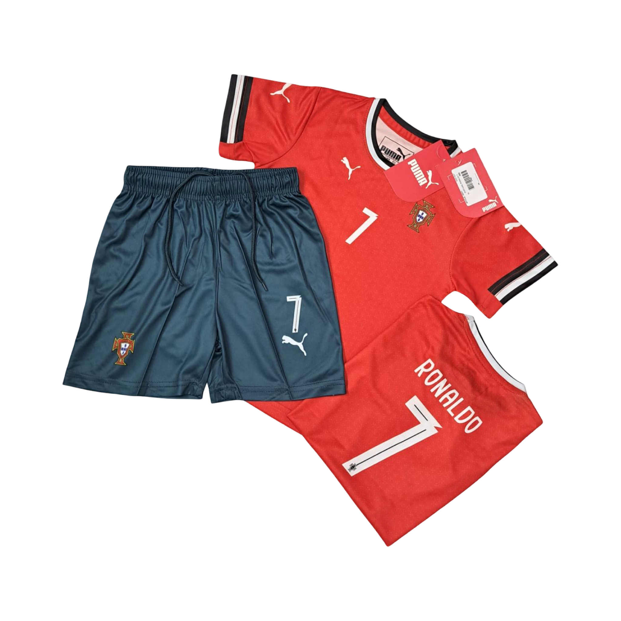 Portugal red kids suit ronaldo 7