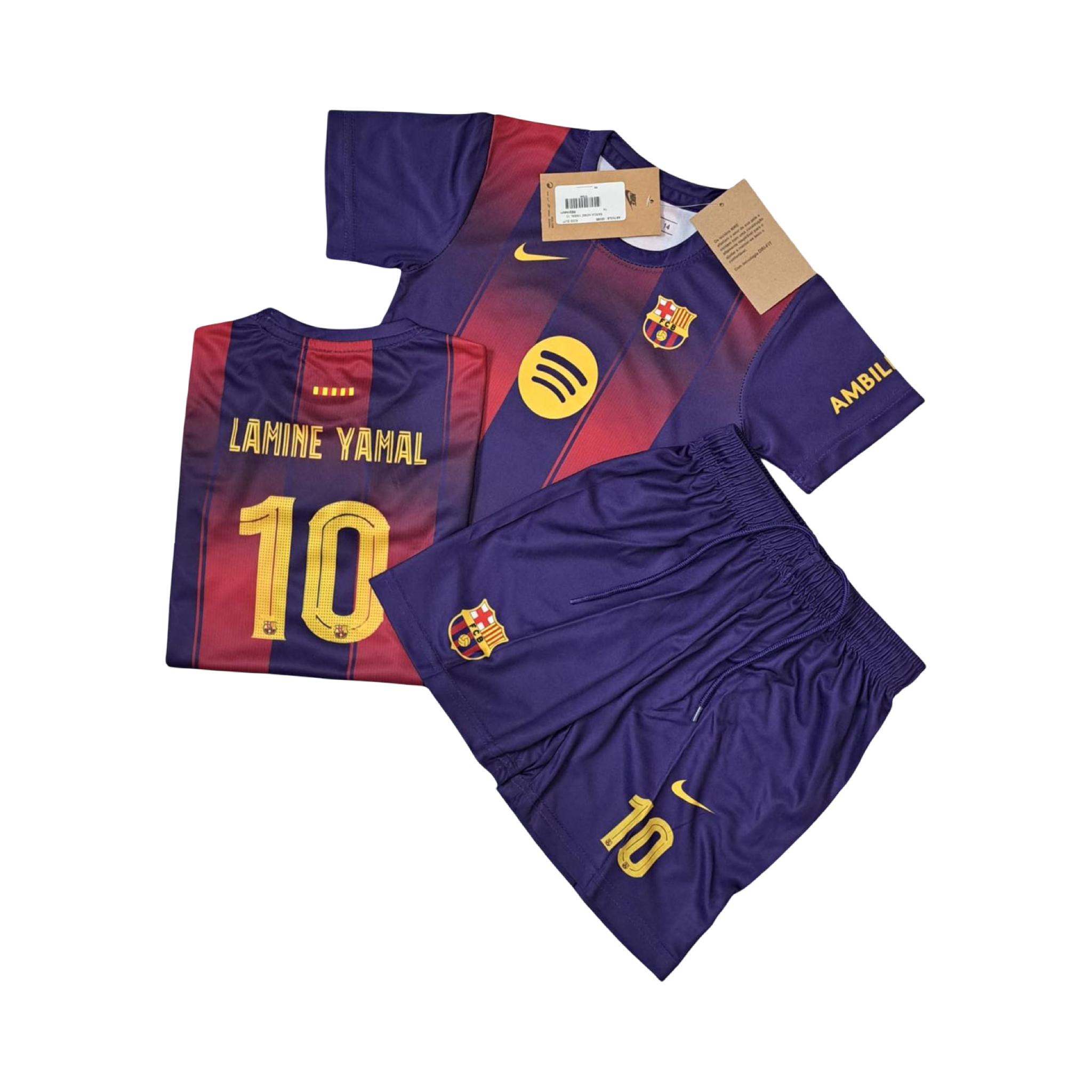 Barcelona red blue kids suit lamine yamal 10