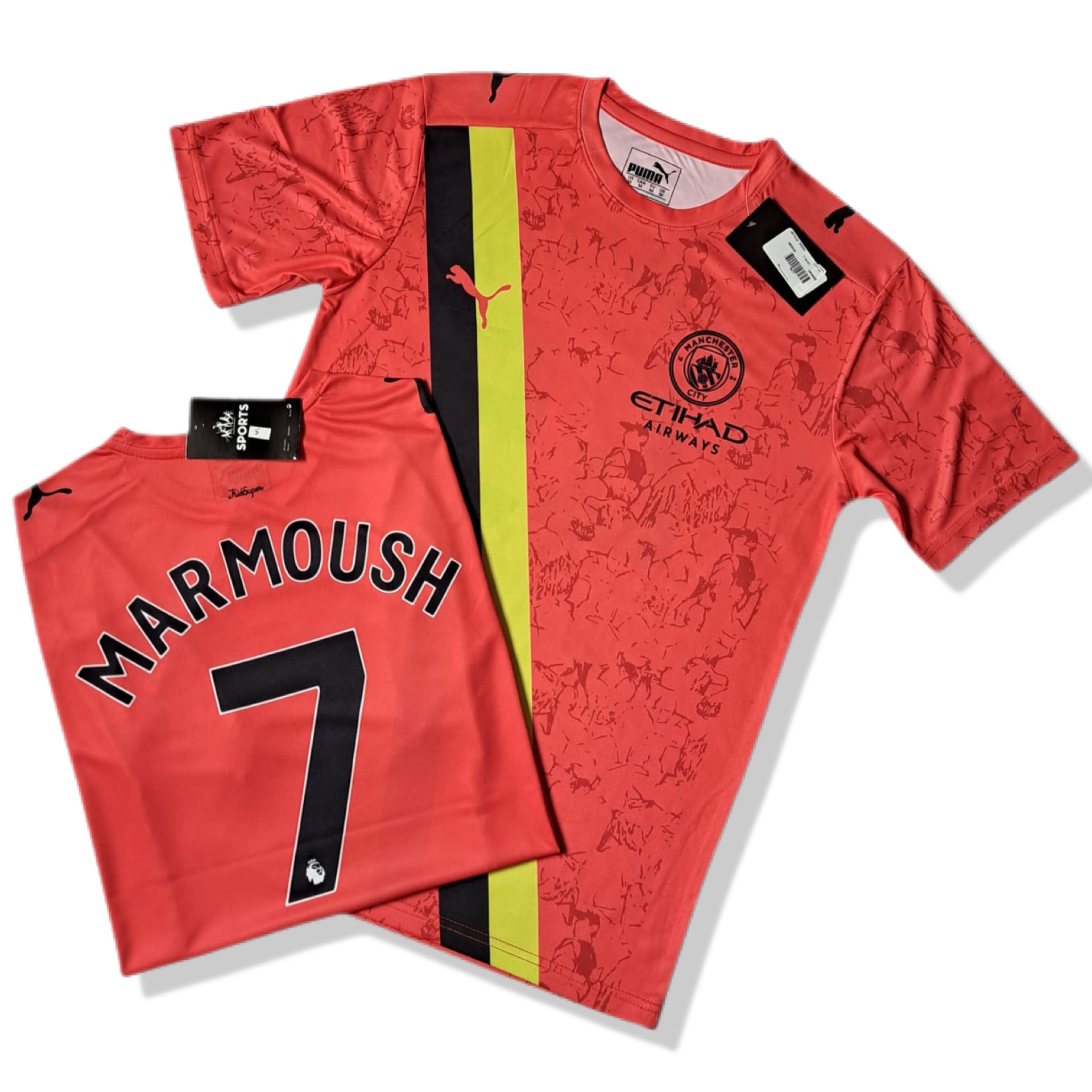 Manchester city orange t-shirt marmoush 7