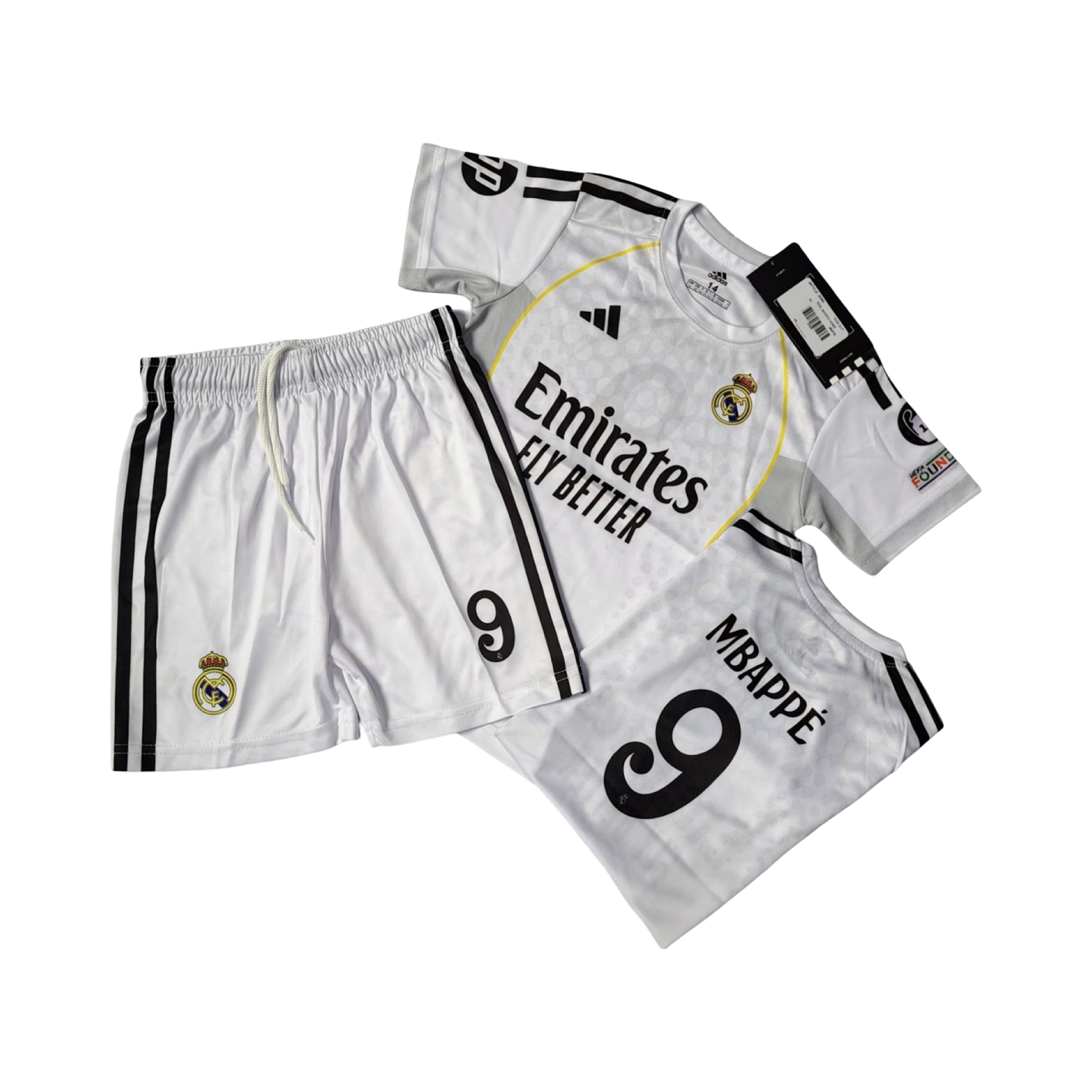 Real madrid white kids suit mbappe 9