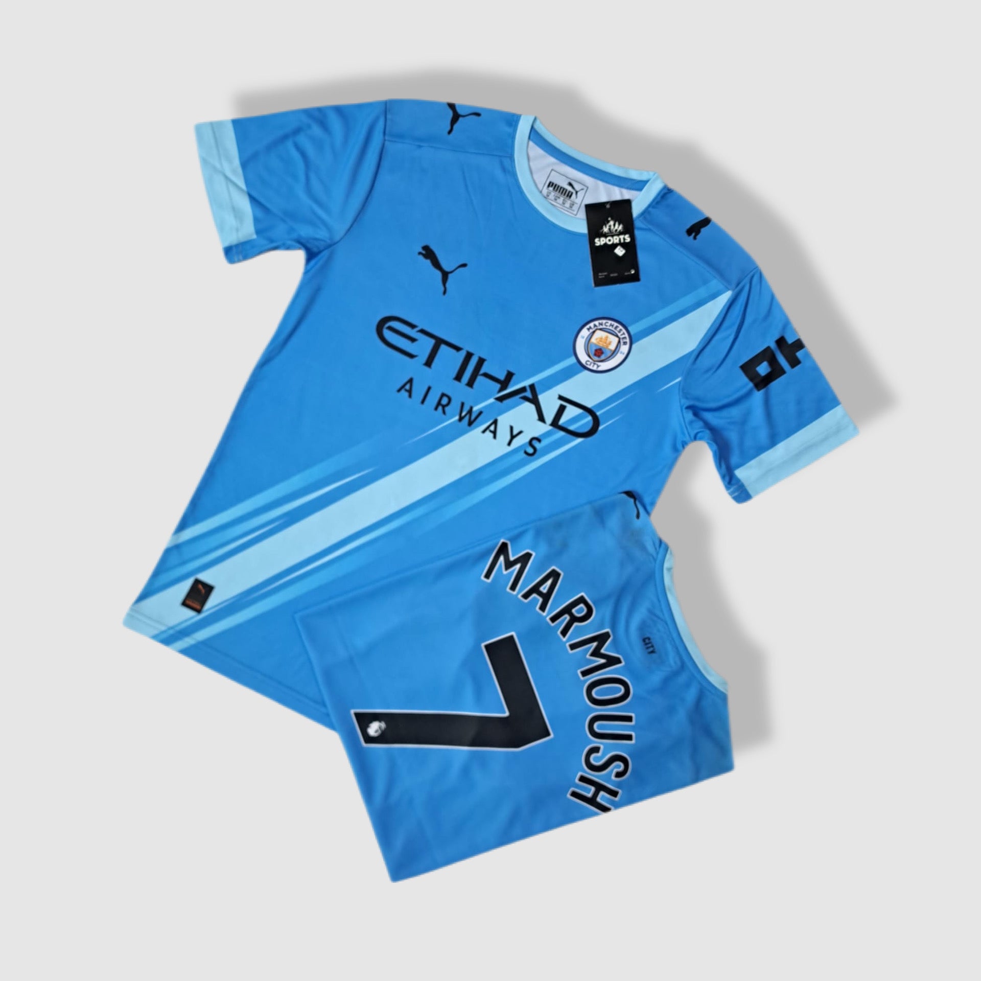 Manchester city sky blue T-shirt marmoush 7