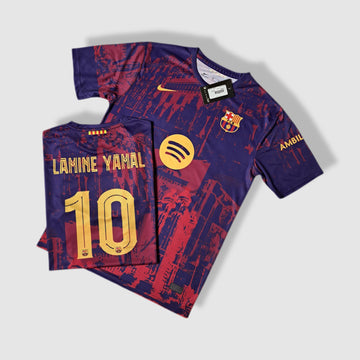 Barcelona red blue t-shirt lamine yamal 10