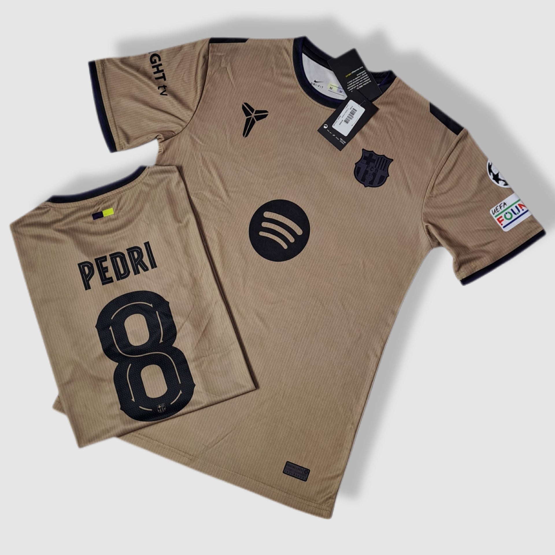 Barcelona golden t-shirts pedri 8