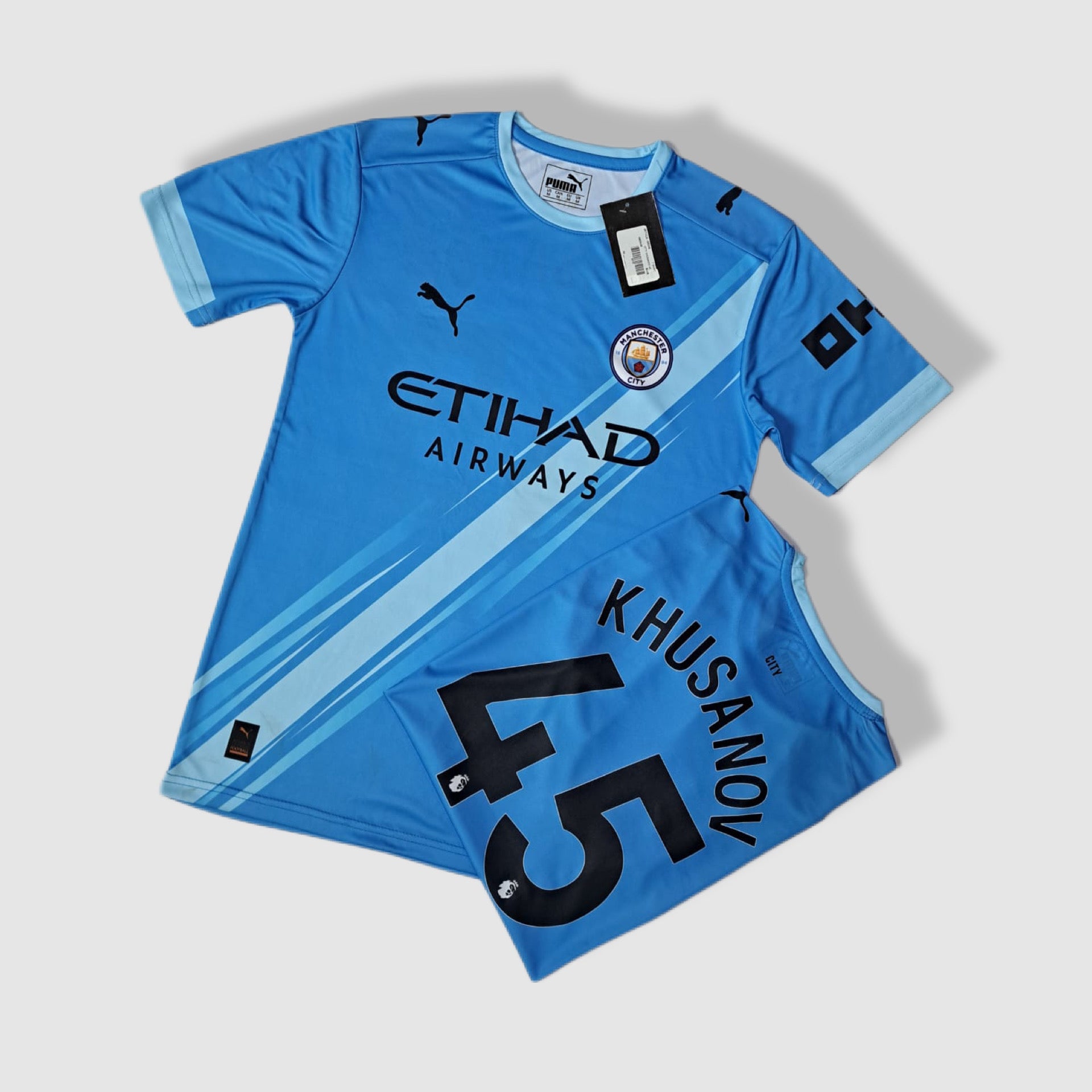 Manchester City sky blue T-shirt khusanov 45