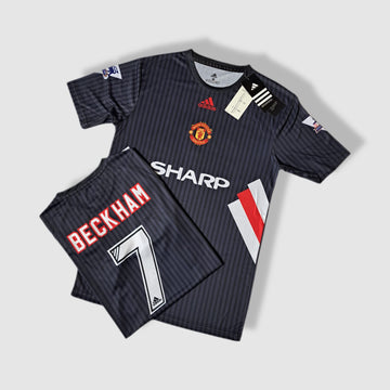 Manchester united black sharp t-shirt beckham 7