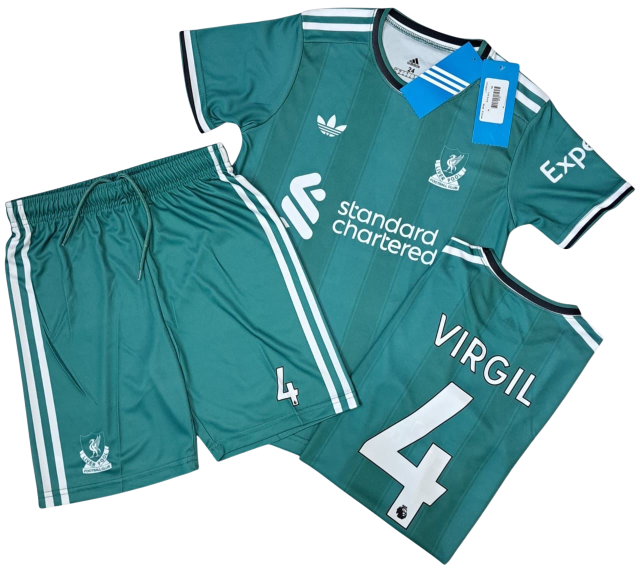 LIVERPOOL GREEN-00198 BOYS FOOTBALL SUIT