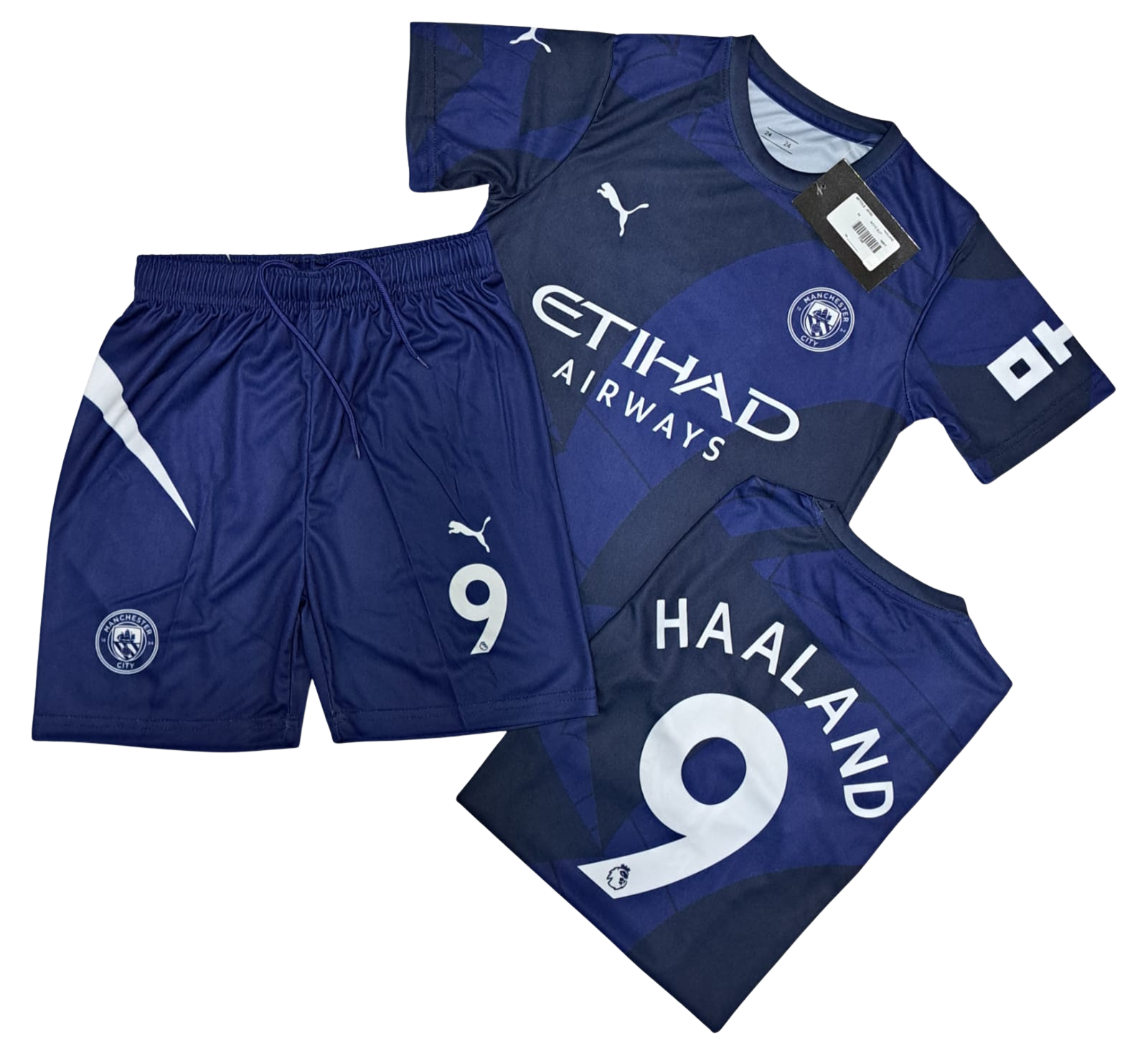 MANCHESTER CITY NAVY HAALAND BOYS FOOTBALL SUIT