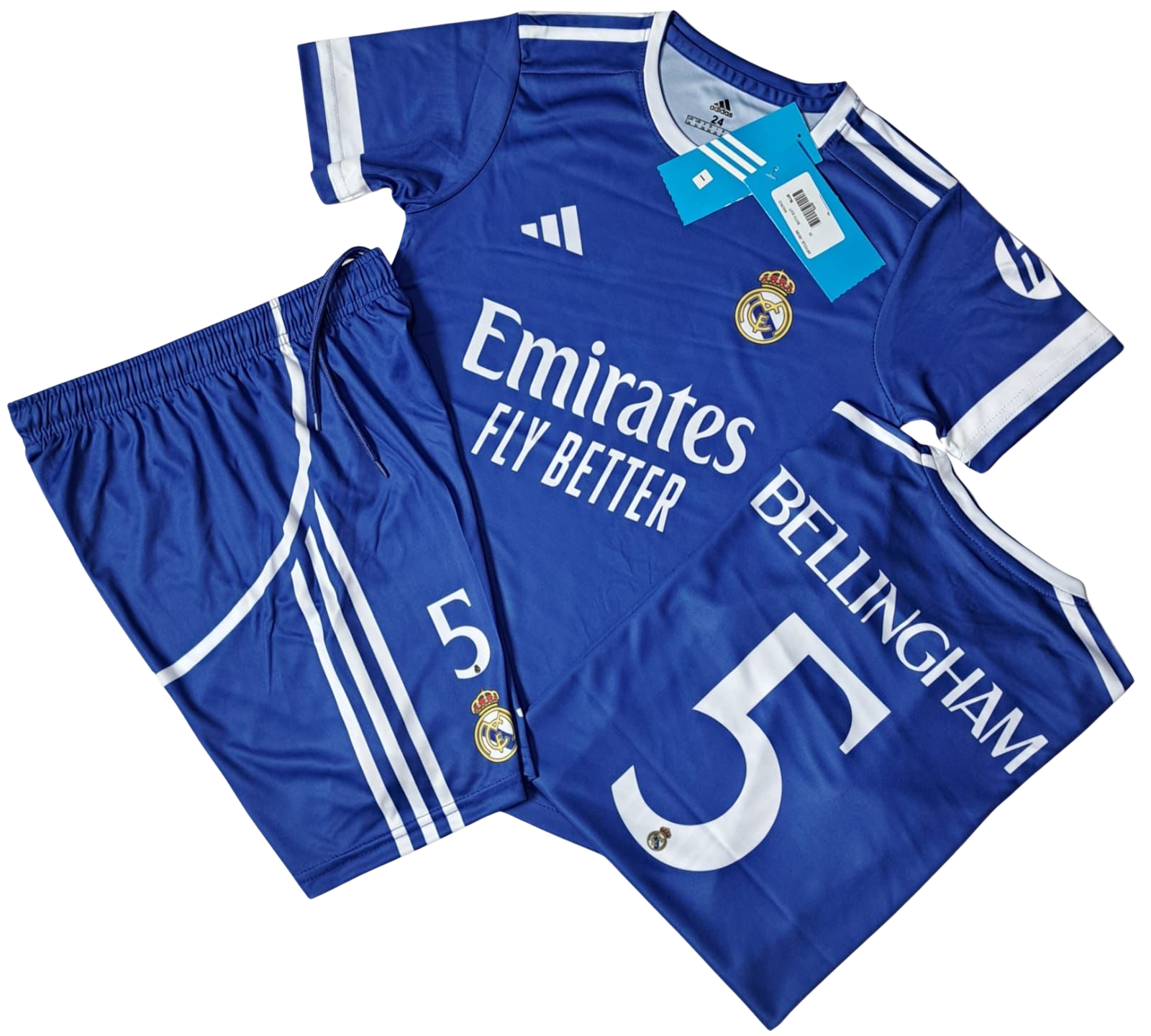 REAL MADRID BILLINGHAM BLUE BOYS FOOTBALL SUIT