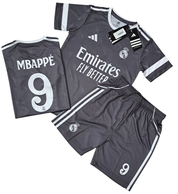 REAL MADRID GREY MBAPPE BOYS FOOTBALL SUIT