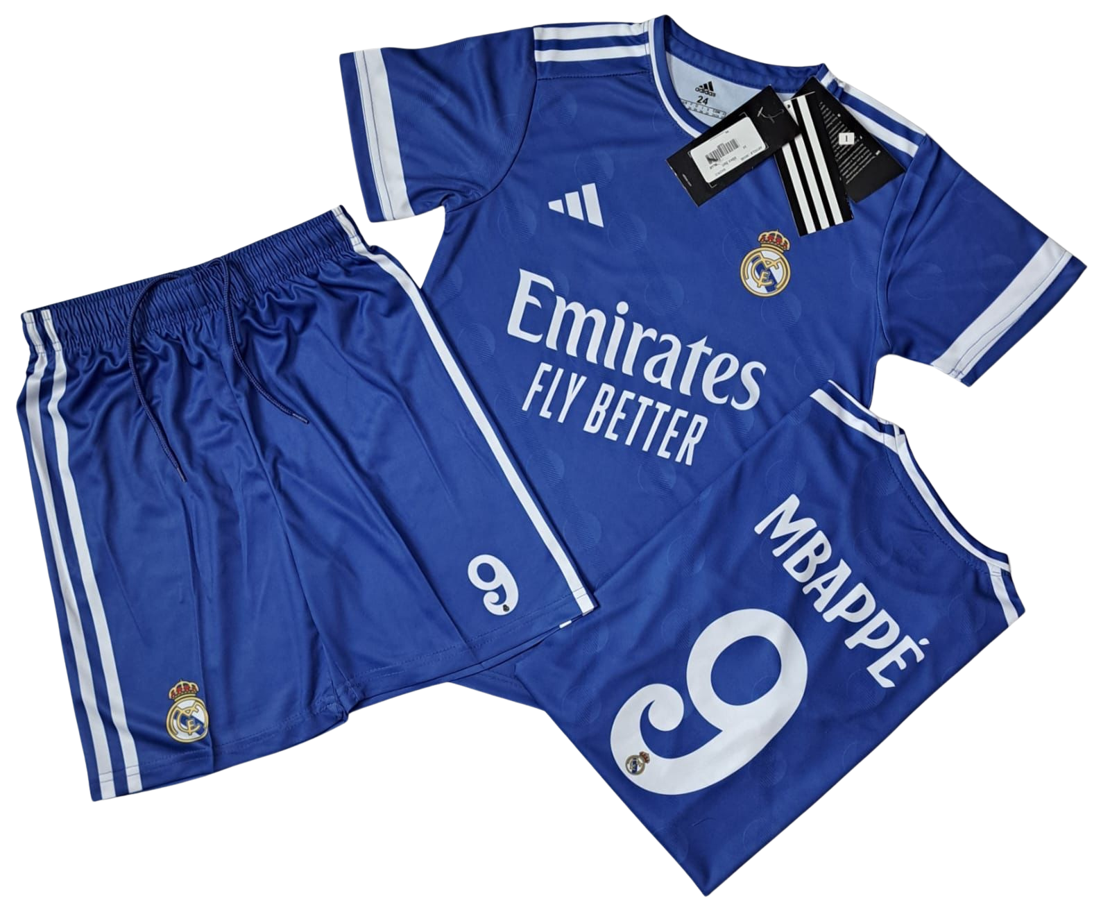 REAL MADRID ROYAL BLUE MBAPPE BOY SFOOTBALL SUIT